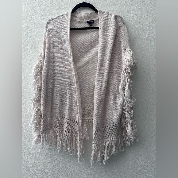 Torrid beige fringed sleeveless cardigan - Picture 1 of 3